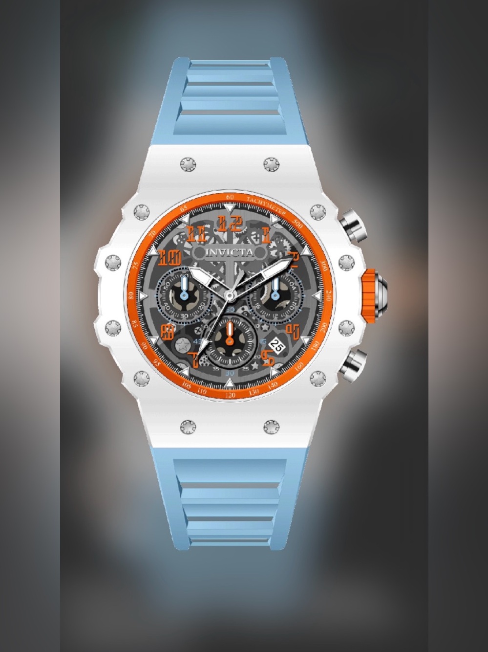 Invicta White and Light Blue Silicone Strap Watch MODEL 69786